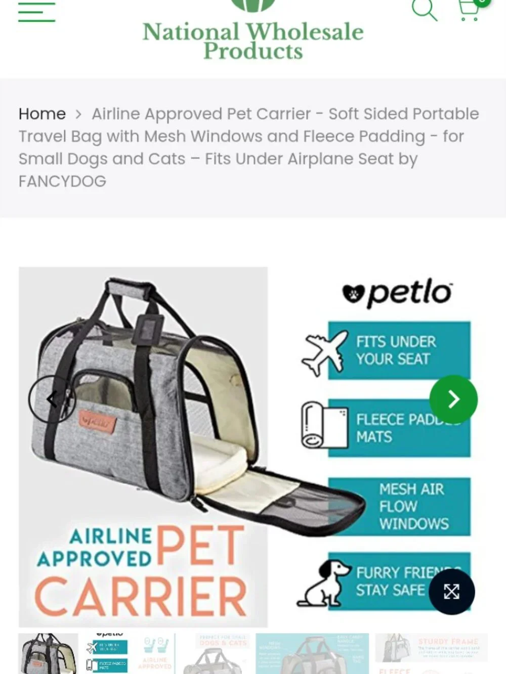 Pet carrier for small dogs/cats